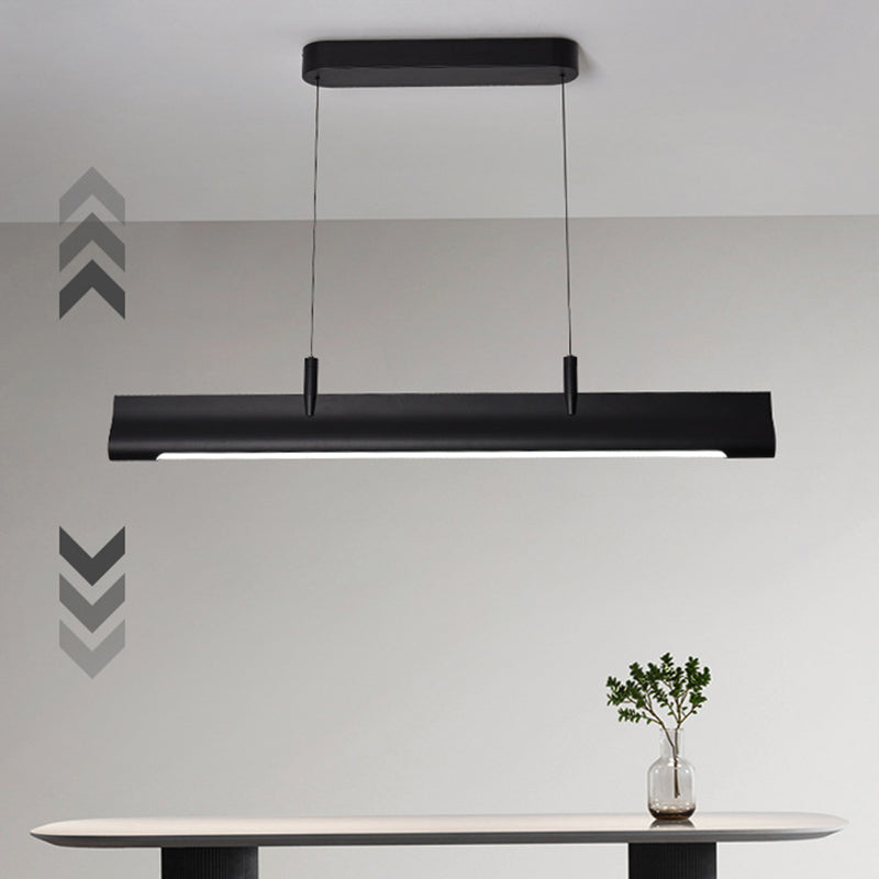 Modern Style Rectangular Shape Island Pendant Metal 1 Light Island Lighting for Bedroom