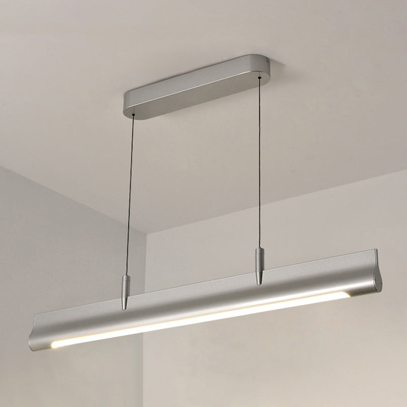 Modern Style Rectangular Shape Island Pendant Metal 1 Light Island Lighting for Bedroom