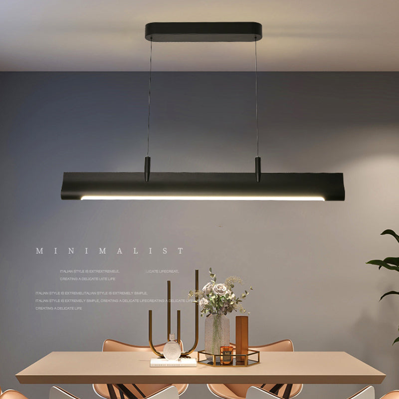 Modern Style Rectangular Shape Island Pendant Metal 1 Light Island Lighting for Bedroom