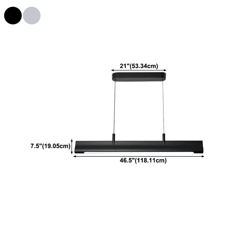 Modern Style Rectangular Shape Island Pendant Metal 1 Light Island Lighting for Bedroom