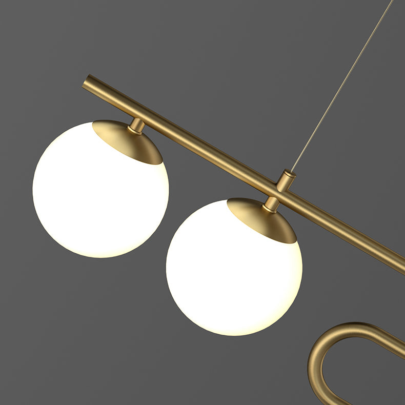 Simple Hanging Light Glass Round Island Light Fixture for Kitchen