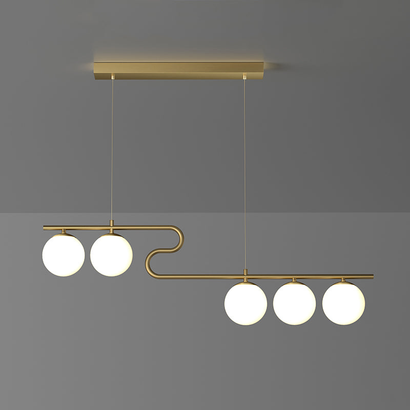 Simple Hanging Light Glass Round Island Light Fixture for Kitchen