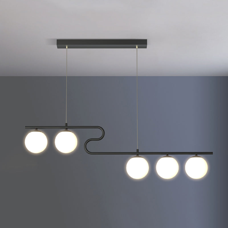 Simple Hanging Light Glass Round Island Light Fixture for Kitchen