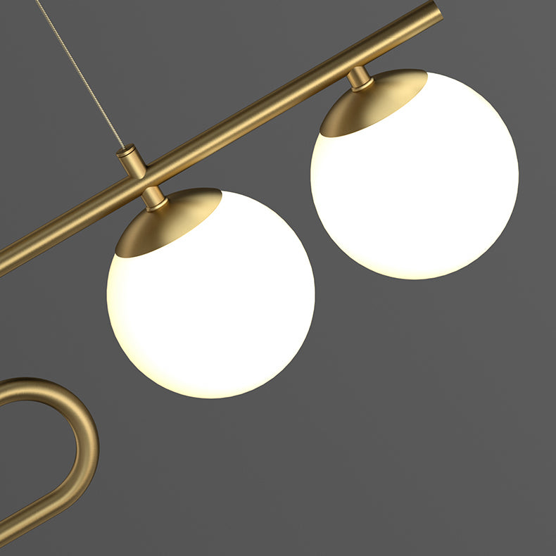 Simple Hanging Light Glass Round Island Light Fixture for Kitchen