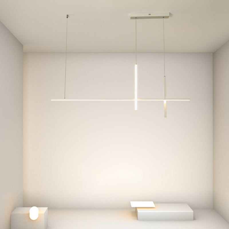 Simple Style Adjustable Length Hanging Lamp 3-Light Island Light Fixture for Kitchen