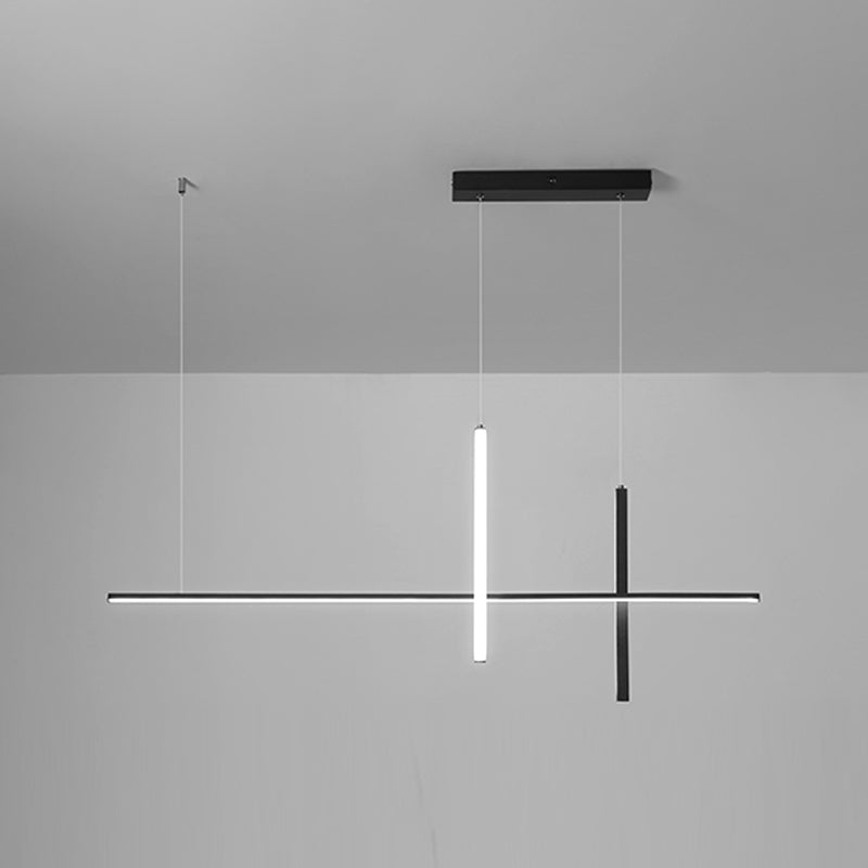 Simple Style Adjustable Length Hanging Lamp 3-Light Island Light Fixture for Kitchen