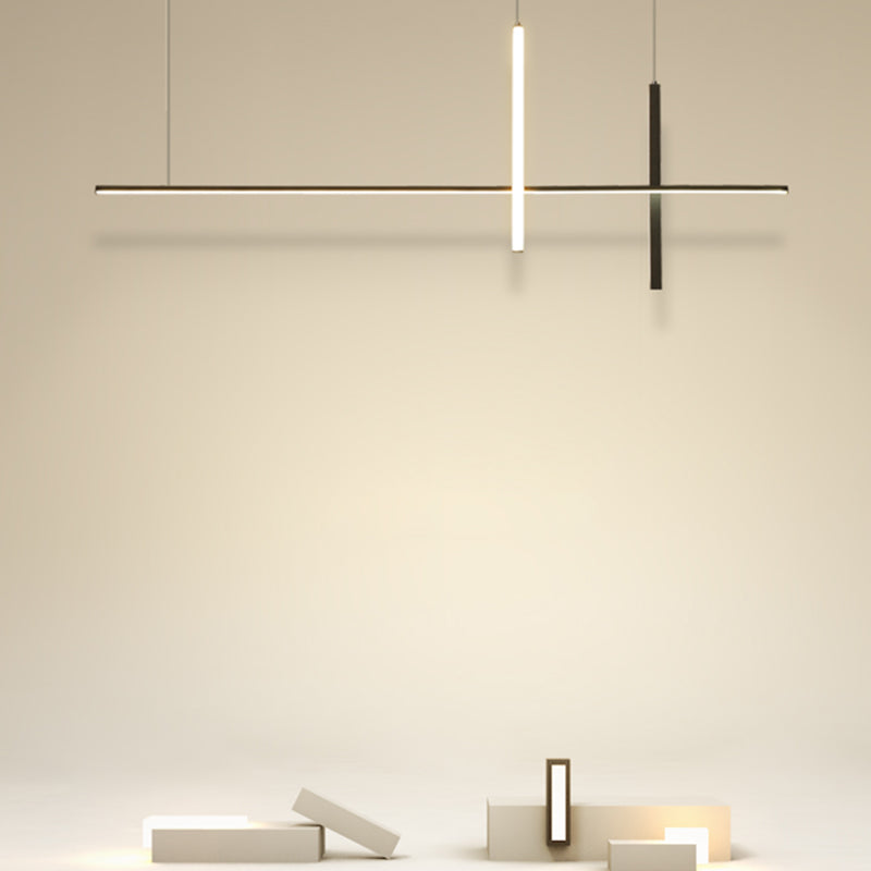 Simple Style Adjustable Length Hanging Lamp 3-Light Island Light Fixture for Kitchen