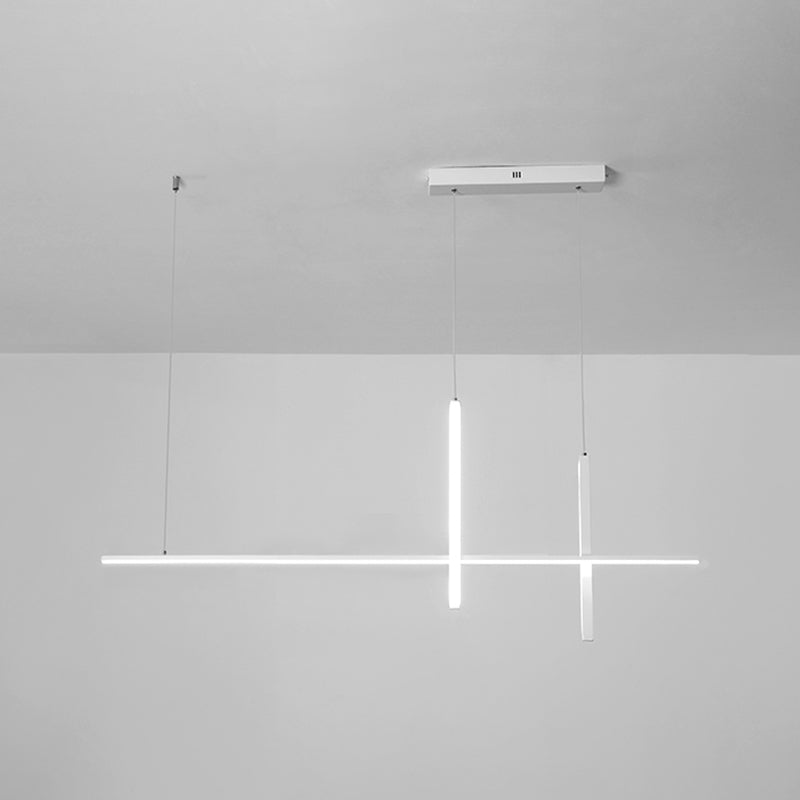 Simple Style Adjustable Length Hanging Lamp 3-Light Island Light Fixture for Kitchen