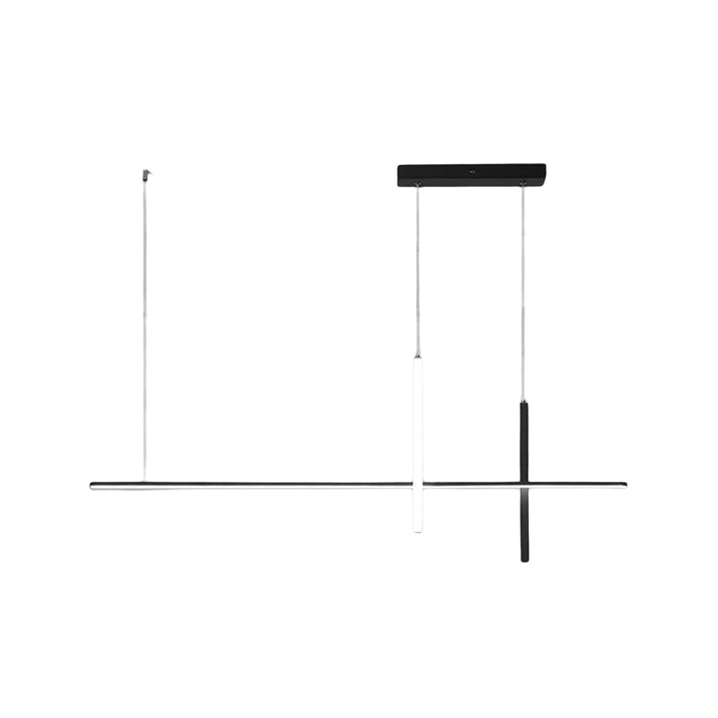 Simple Style Adjustable Length Hanging Lamp 3-Light Island Light Fixture for Kitchen