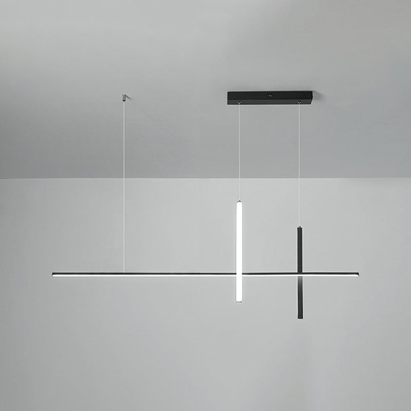 Simple Style Adjustable Length Hanging Lamp 3-Light Island Light Fixture for Kitchen