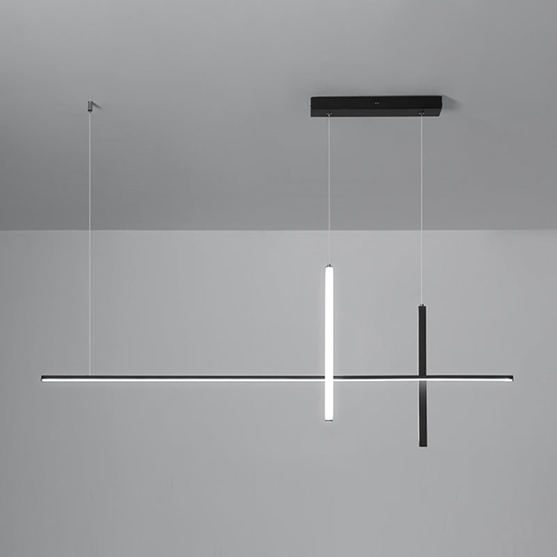 Simple Style Adjustable Length Hanging Lamp 3-Light Island Light Fixture for Kitchen