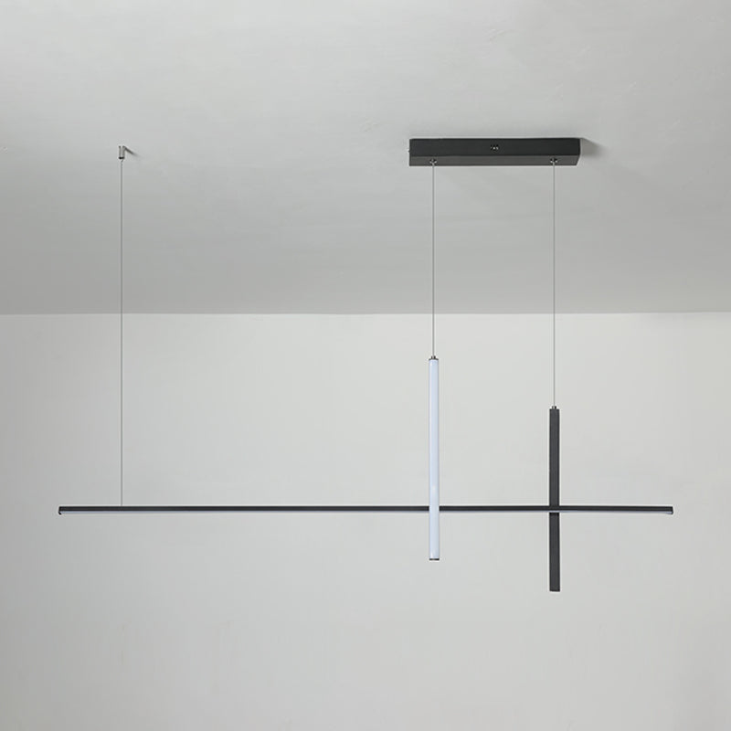 Simple Style Adjustable Length Hanging Lamp 3-Light Island Light Fixture for Kitchen