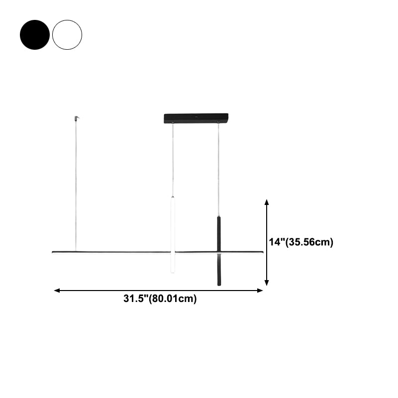 Simple Style Adjustable Length Hanging Lamp 3-Light Island Light Fixture for Kitchen