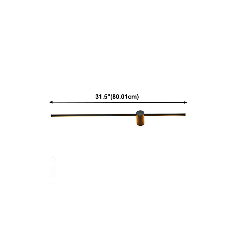 Modern Style Linear Wall Sconces Metal 1 Light Wall Mount Light Fixture in Black