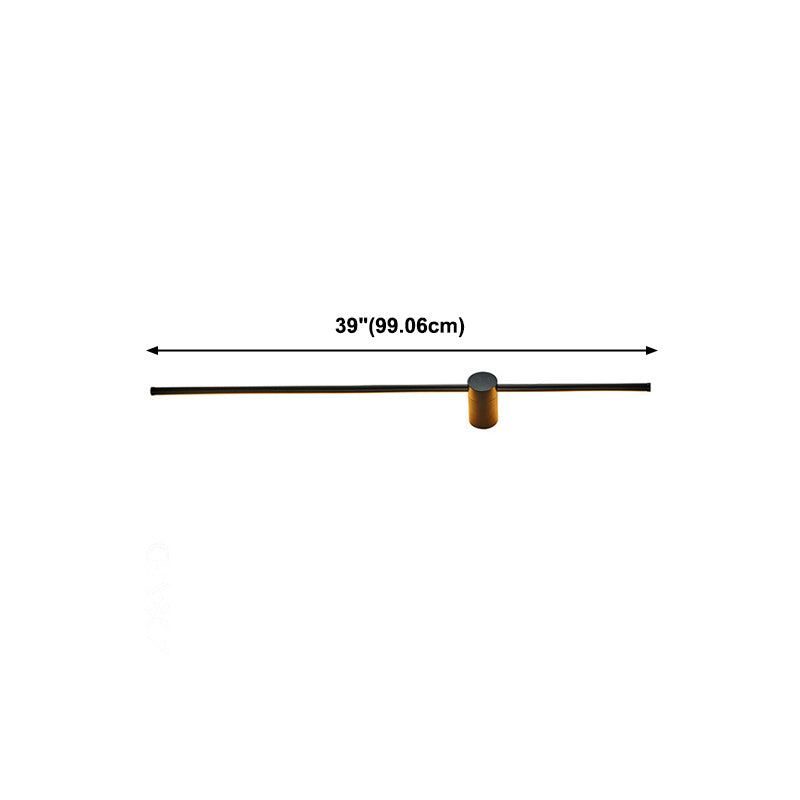 Modern Style Linear Wall Sconces Metal 1 Light Wall Mount Light Fixture in Black