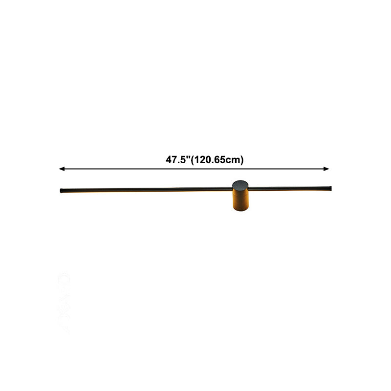 Modern Style Linear Wall Sconces Metal 1 Light Wall Mount Light Fixture in Black