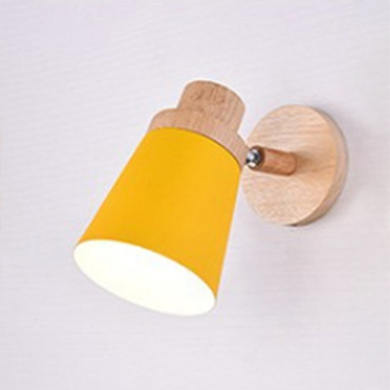 Modern Style Geometric Wall Sconces Wood 1 Light Wall Mount Light Fixture