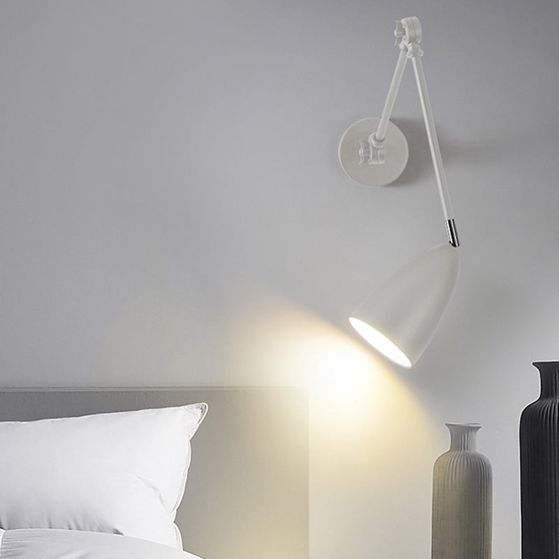 Metal Shade Wall Light Modern Single Light Adjustable Wall Sconce for Bedroom