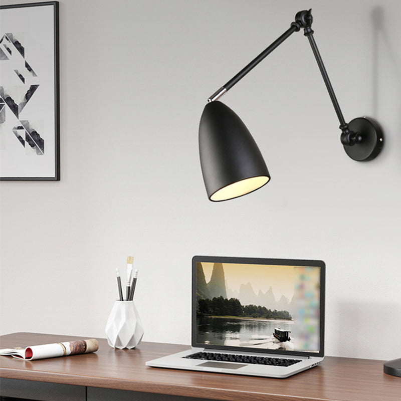 Metal Shade Wall Light Modern Single Light Adjustable Wall Sconce for Bedroom
