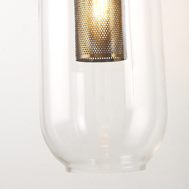 Modern Style Cylinder Wall Sconces Glass 1 Light Wall Mount Light Fixture