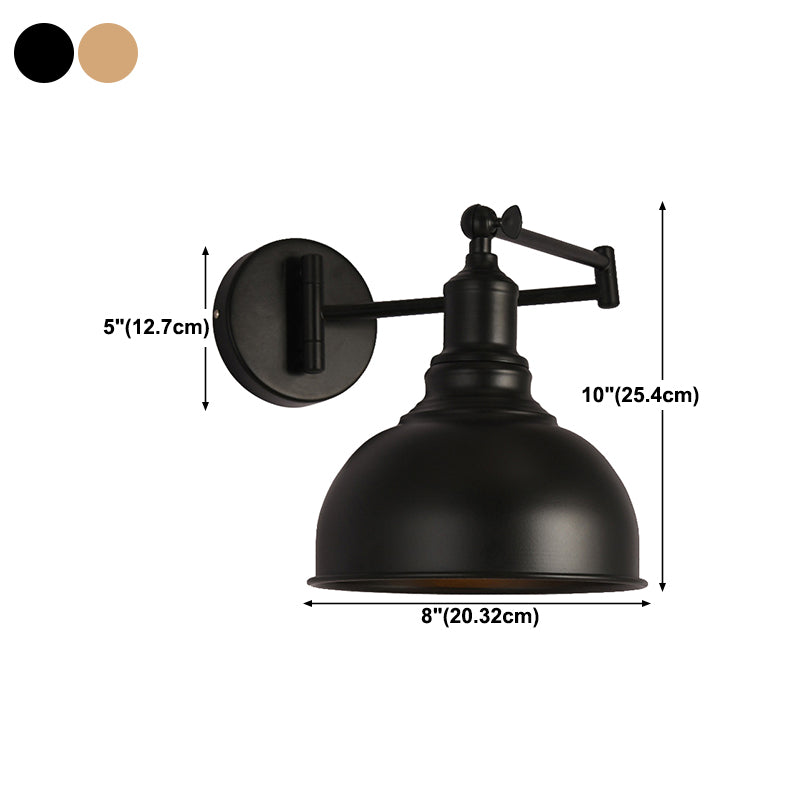 1-Light Wall Sconce Industrial Style Metal Wall Lighting for Bedroom