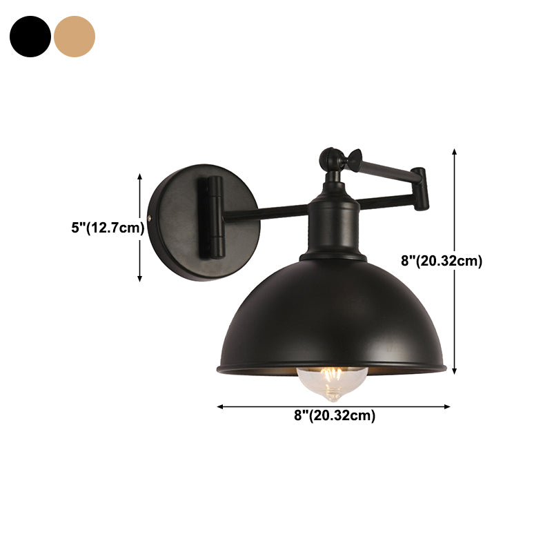 1-Light Wall Sconce Industrial Style Metal Wall Lighting for Bedroom
