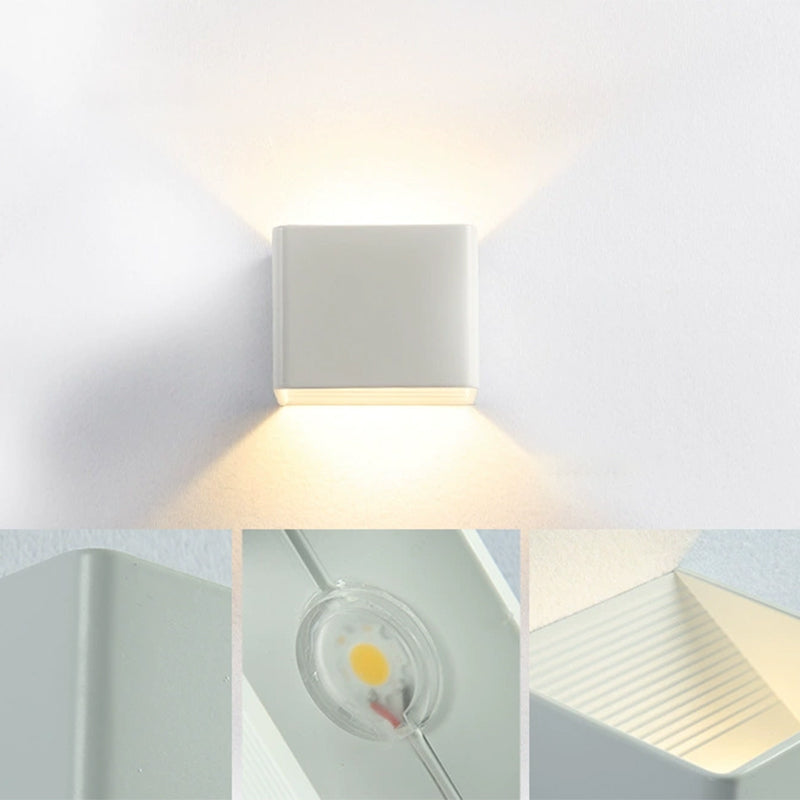 Modern Style Square Shape Wall Sconce Metal 2 Light Sconces for Corridor