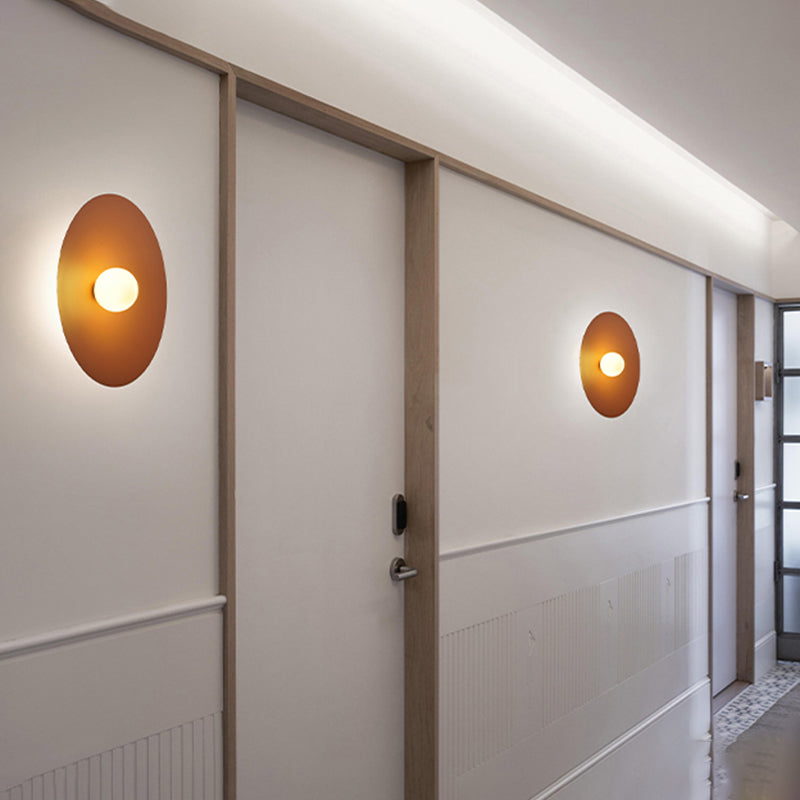 Modern Style Spherical Shape Wall Sconce Glass 1 Light Sconces for Corridor