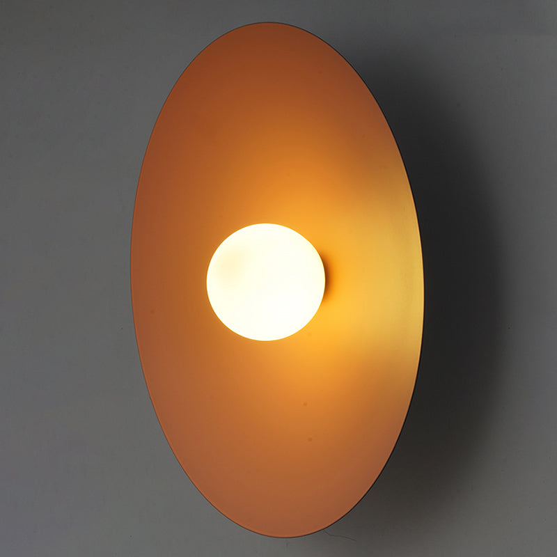 Modern Style Spherical Shape Wall Sconce Glass 1 Light Sconces for Corridor