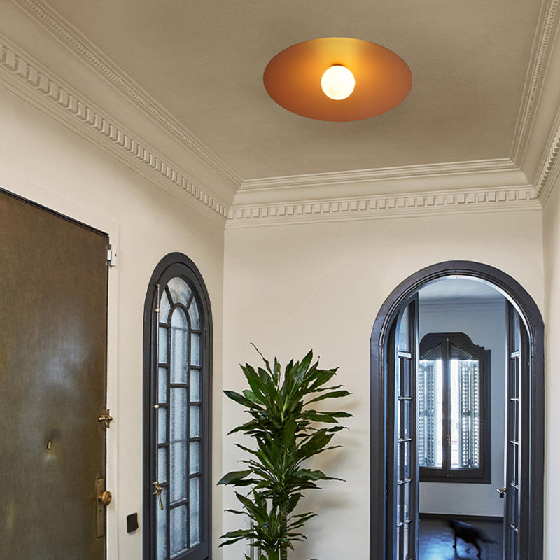 Modern Style Spherical Shape Wall Sconce Glass 1 Light Sconces for Corridor