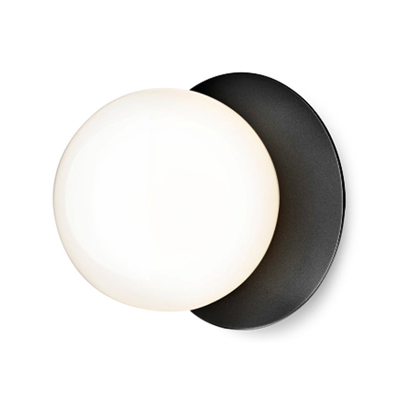 Modern Style Spherical Shape Wall Sconce Glass 1 Light Sconces for Living Room