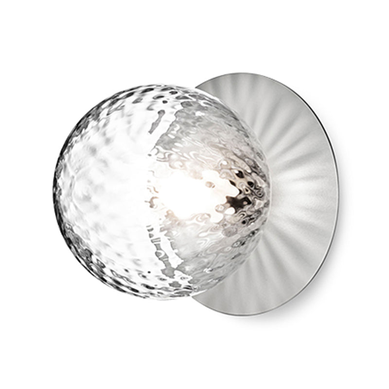 Modern Style Spherical Shape Wall Sconce Glass 1 Light Sconces for Living Room
