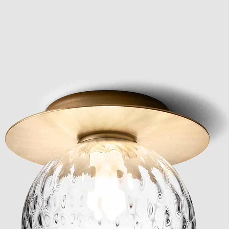 Modern Style Spherical Shape Wall Sconce Glass 1 Light Sconces for Living Room