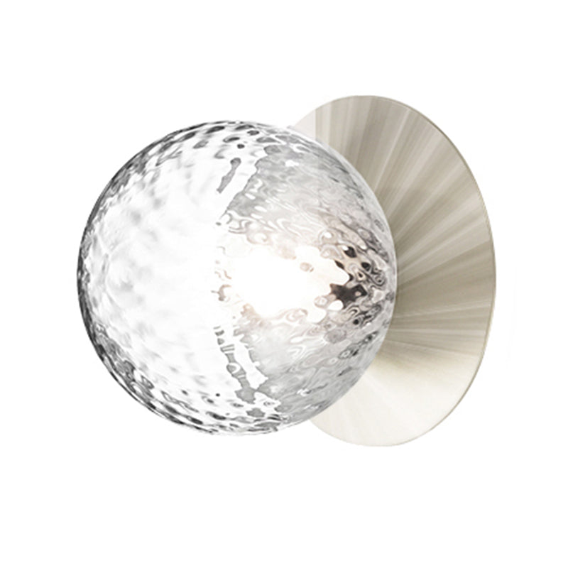Modern Style Spherical Shape Wall Sconce Glass 1 Light Sconces for Living Room