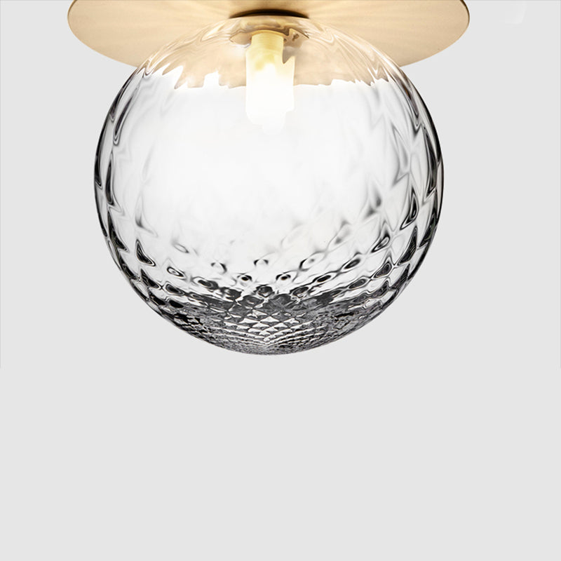 Modern Style Spherical Shape Wall Sconce Glass 1 Light Sconces for Living Room