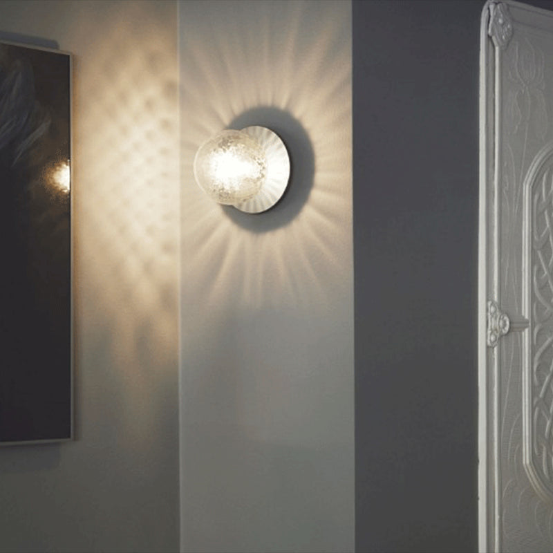 Modern Style Spherical Shape Wall Sconce Glass 1 Light Sconces for Living Room