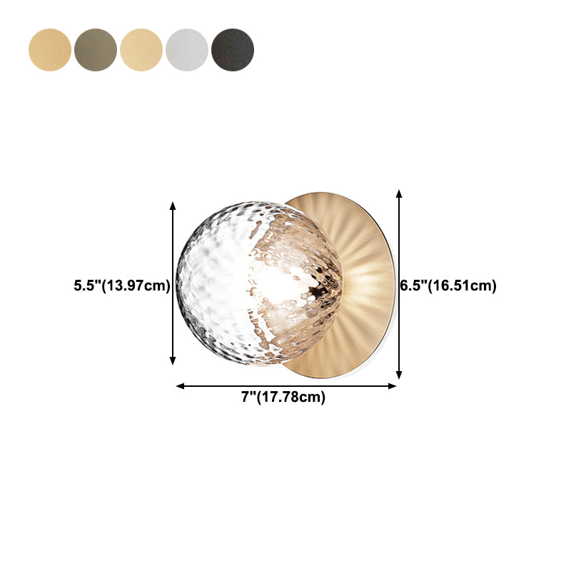 Modern Style Spherical Shape Wall Sconce Glass 1 Light Sconces for Living Room