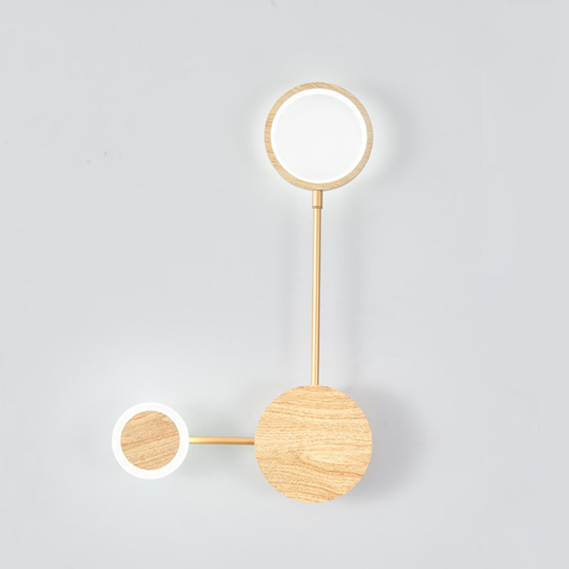 Wooden Wall Mount Light Modern LED Wall Light with Acrylic Shade for Bedroom