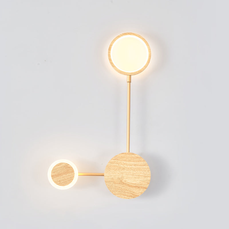 Wooden Wall Mount Light Modern LED Wall Light with Acrylic Shade for Bedroom