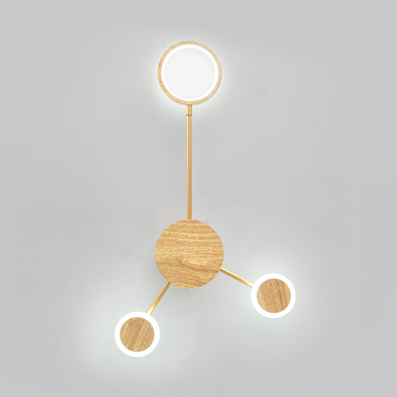 Wooden Wall Mount Light Modern LED Wall Light with Acrylic Shade for Bedroom