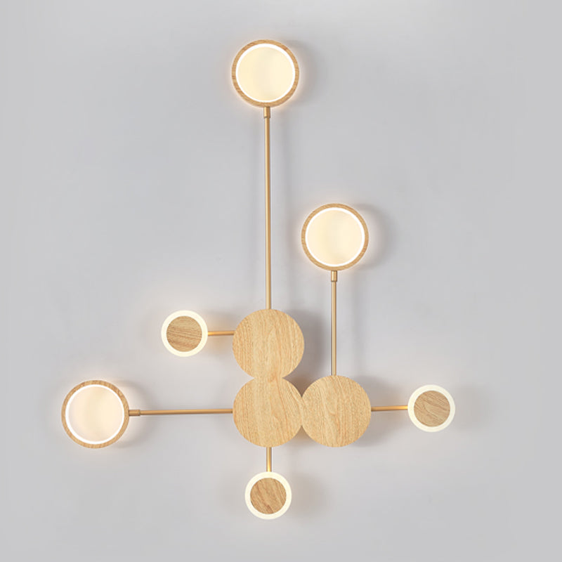 Wooden Wall Mount Light Modern LED Wall Light with Acrylic Shade for Bedroom