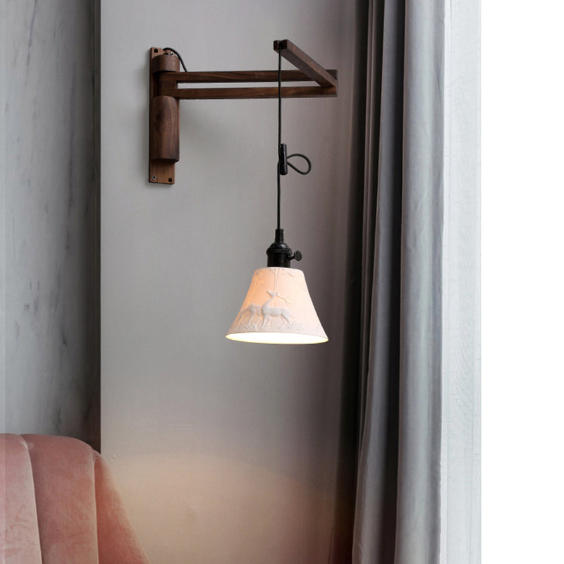 Modern Creative Wall Light Porcelain Bedside Wall Sconce Light for Bedroom