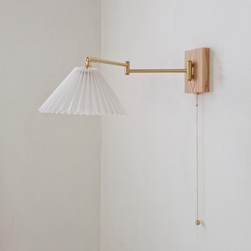 Adjustable Wooden Wall Mount Light Modern 1-Light Wall Light for Living Room
