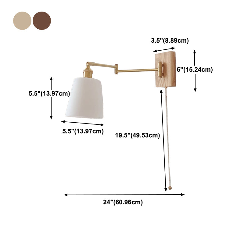 Adjustable Wooden Wall Mount Light Modern 1-Light Wall Light for Living Room
