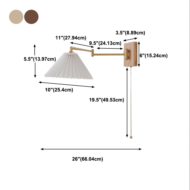 Adjustable Wooden Wall Mount Light Modern 1-Light Wall Light for Living Room