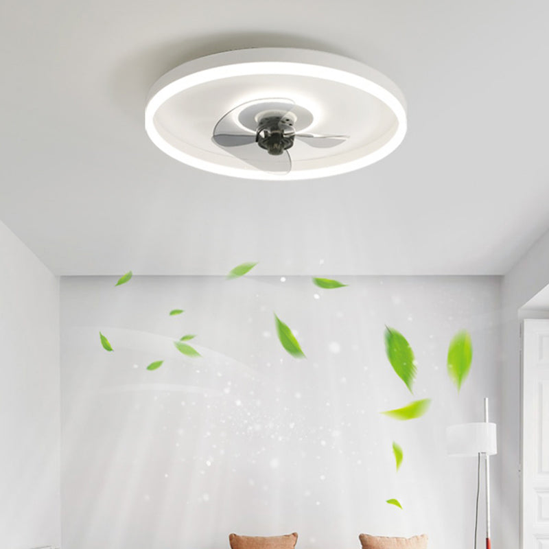 2 Light Ceiling Fan Light Modern Style Metal Ceiling Fan Light for Dining Room