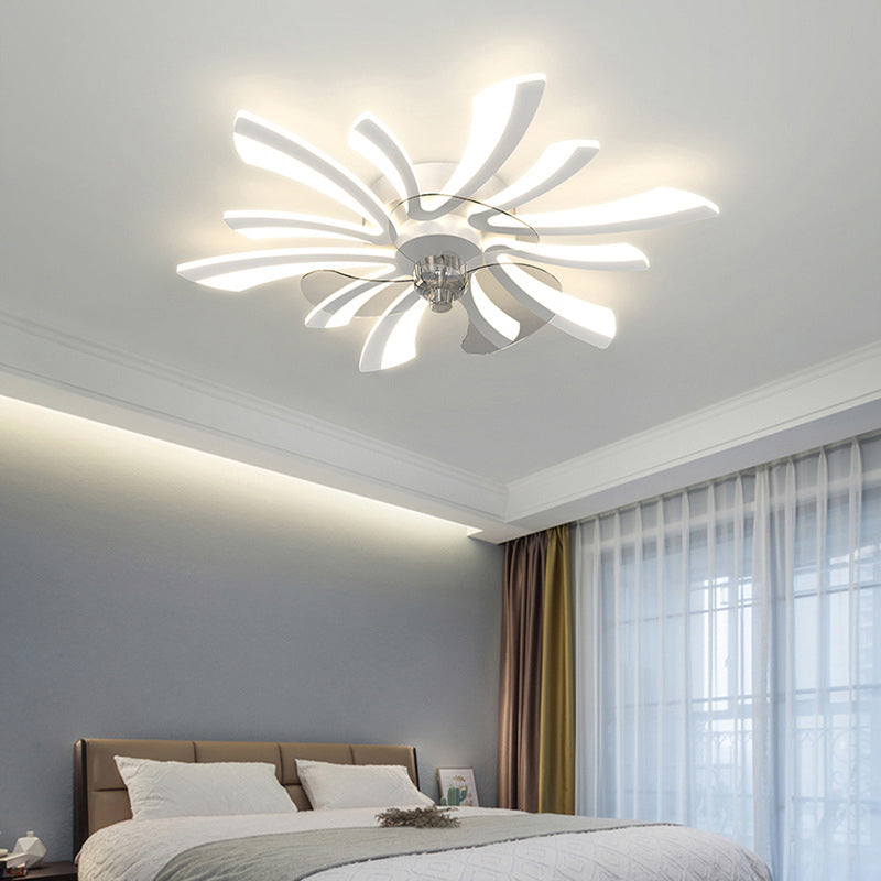 Metal Geometric Fan Ceiling Lighting Modern Style Multi-Light Flush Mount Lamp