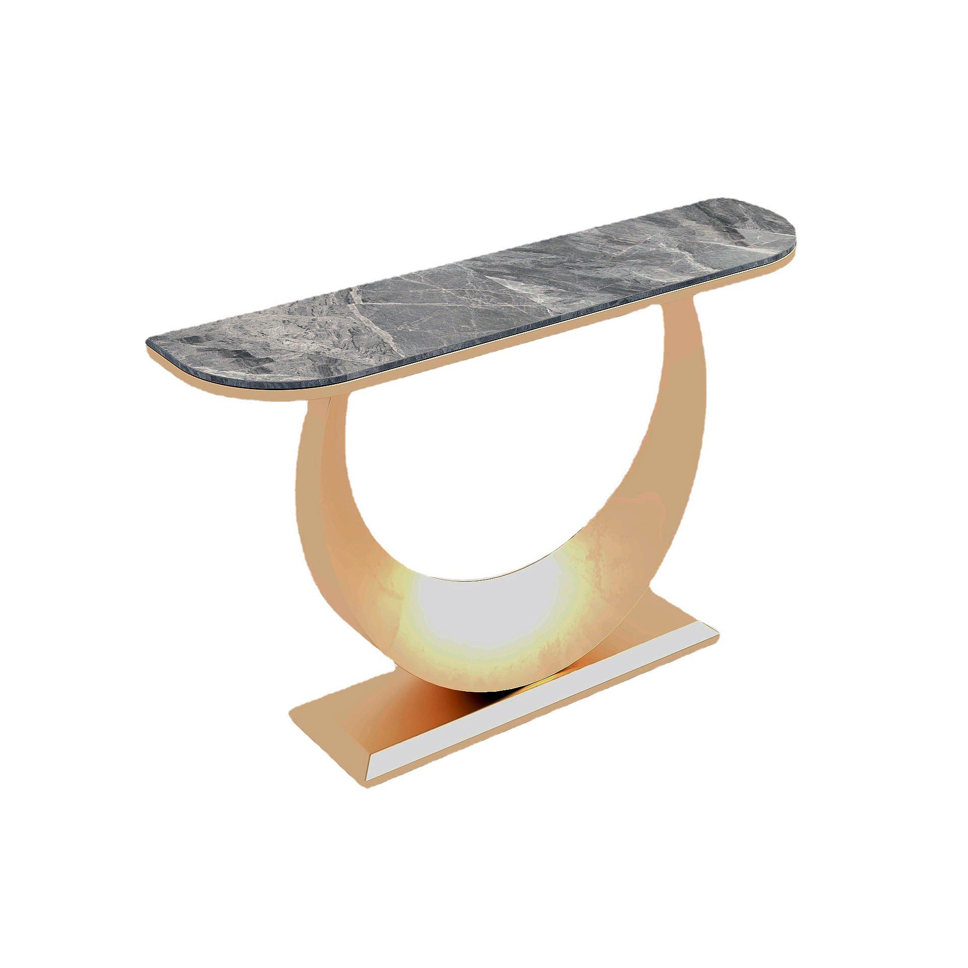 Hall Glam Half Moon Scratch Resistant Stain Resistant Pedestal Console