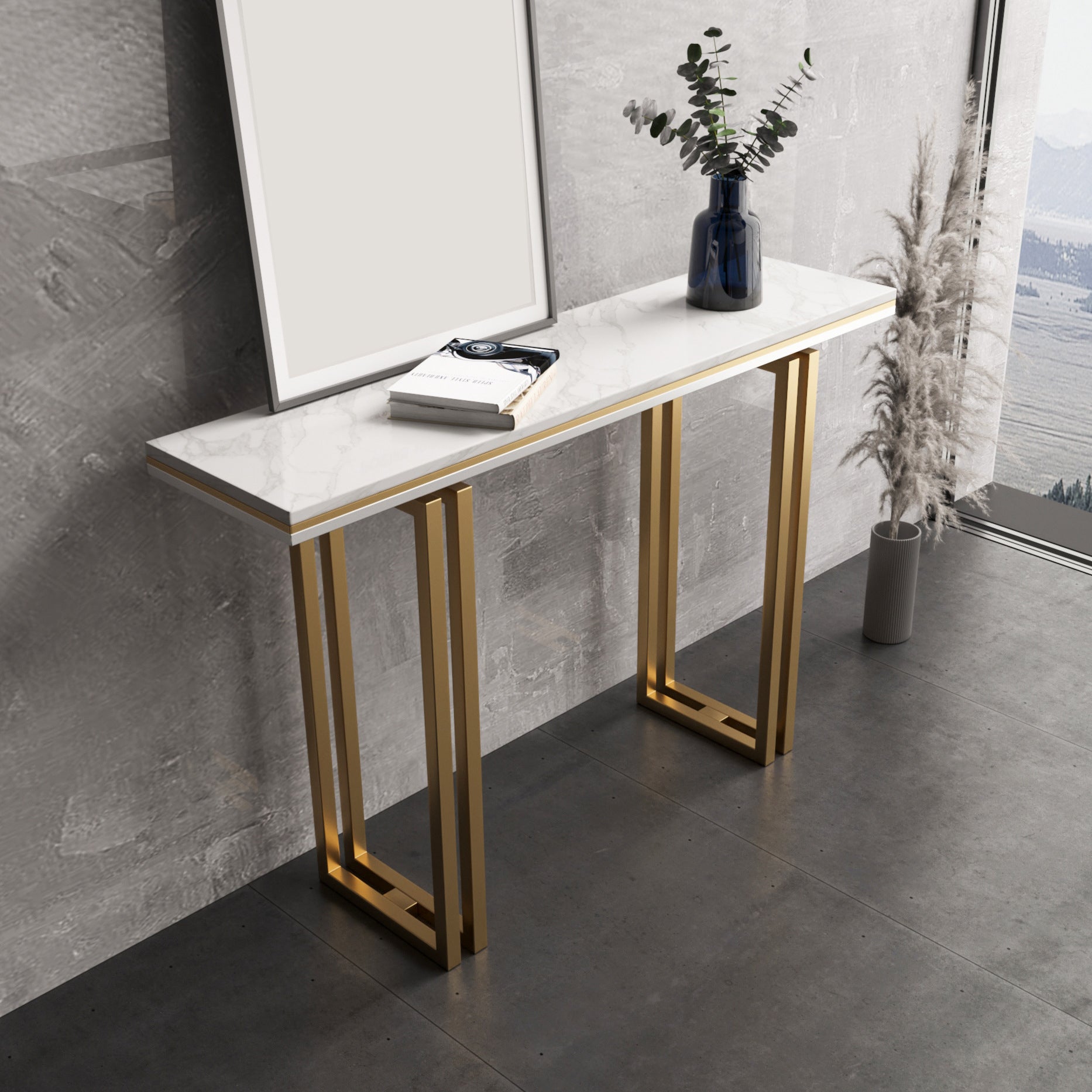 Sled Basic Console Table with Rectangle Top Sofa Console Table