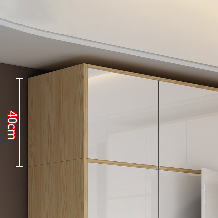 Contemporary Storage Cabinet Engineered Wood Wardrobe Armoire